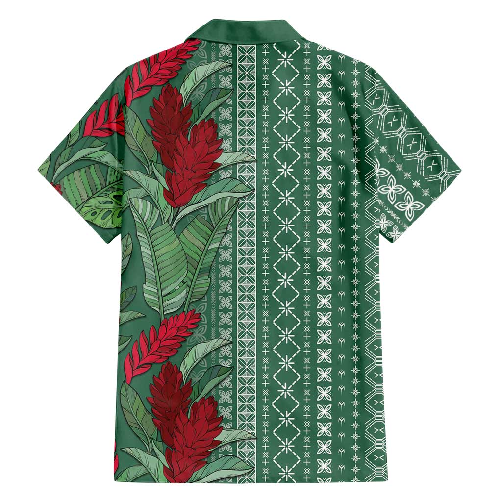 Women's Day Samoa Malu Tattoo Inspired Mix Teuila Family Matching Short Sleeve Bodycon Dress and Hawaiian Shirt Sage Green LT7 - Polynesian Pride