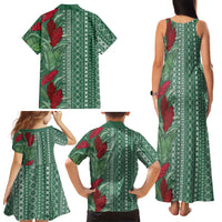 Women's Day Samoa Malu Tattoo Inspired Mix Teuila Family Matching Tank Maxi Dress and Hawaiian Shirt Sage Green LT7 - Polynesian Pride