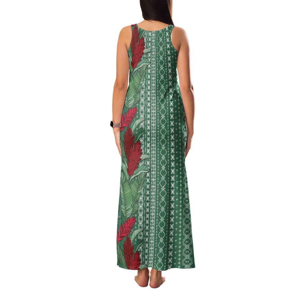 Women's Day Samoa Malu Tattoo Inspired Mix Teuila Family Matching Tank Maxi Dress and Hawaiian Shirt Sage Green LT7 - Polynesian Pride