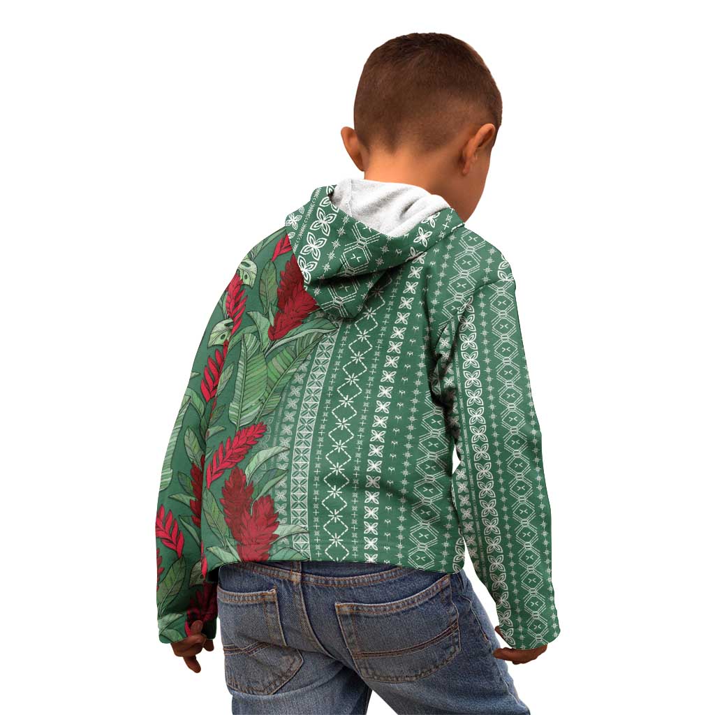 Women's Day Samoa Malu Tattoo Inspired Mix Teuila Kid Hoodie Sage Green