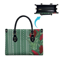 Women's Day Samoa Malu Tattoo Inspired Mix Teuila Leather Bag Sage Green