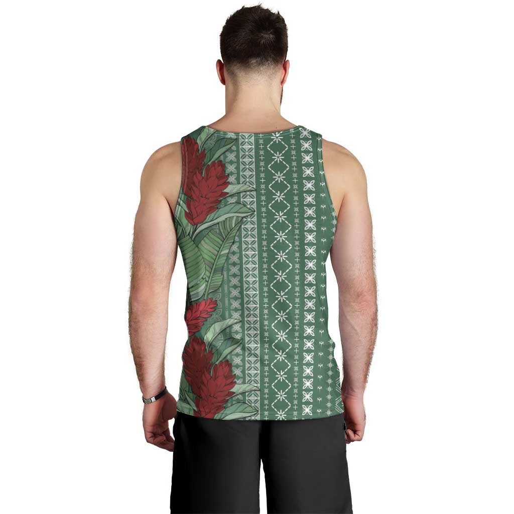 Women's Day Samoa Malu Tattoo Inspired Mix Teuila Men Tank Top Sage Green