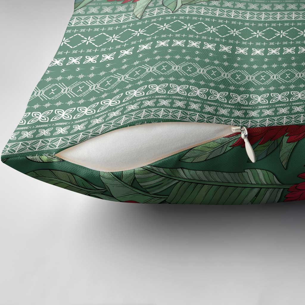 Women's Day Samoa Malu Tattoo Inspired Mix Teuila Pillow Cover Sage Green