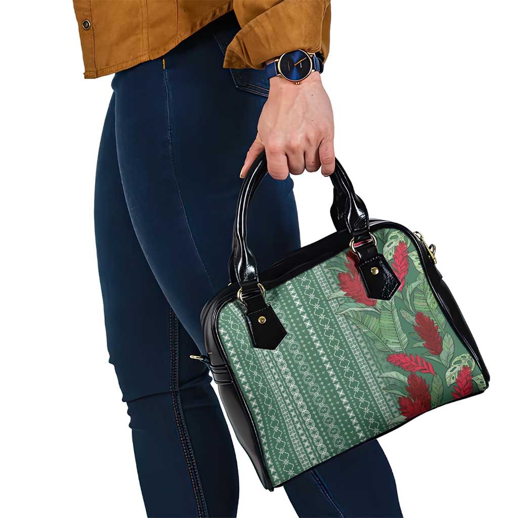 Women's Day Samoa Malu Tattoo Inspired Mix Teuila Shoulder Handbag Sage Green