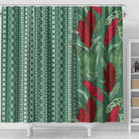 Women's Day Samoa Malu Tattoo Inspired Mix Teuila Shower Curtain Sage Green