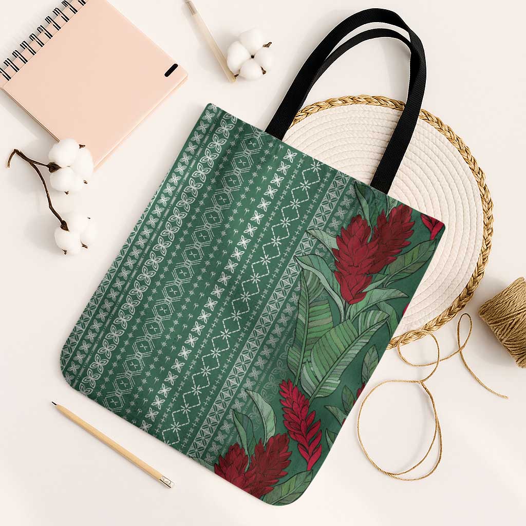Women's Day Samoa Malu Tattoo Inspired Mix Teuila Tote Bag Sage Green