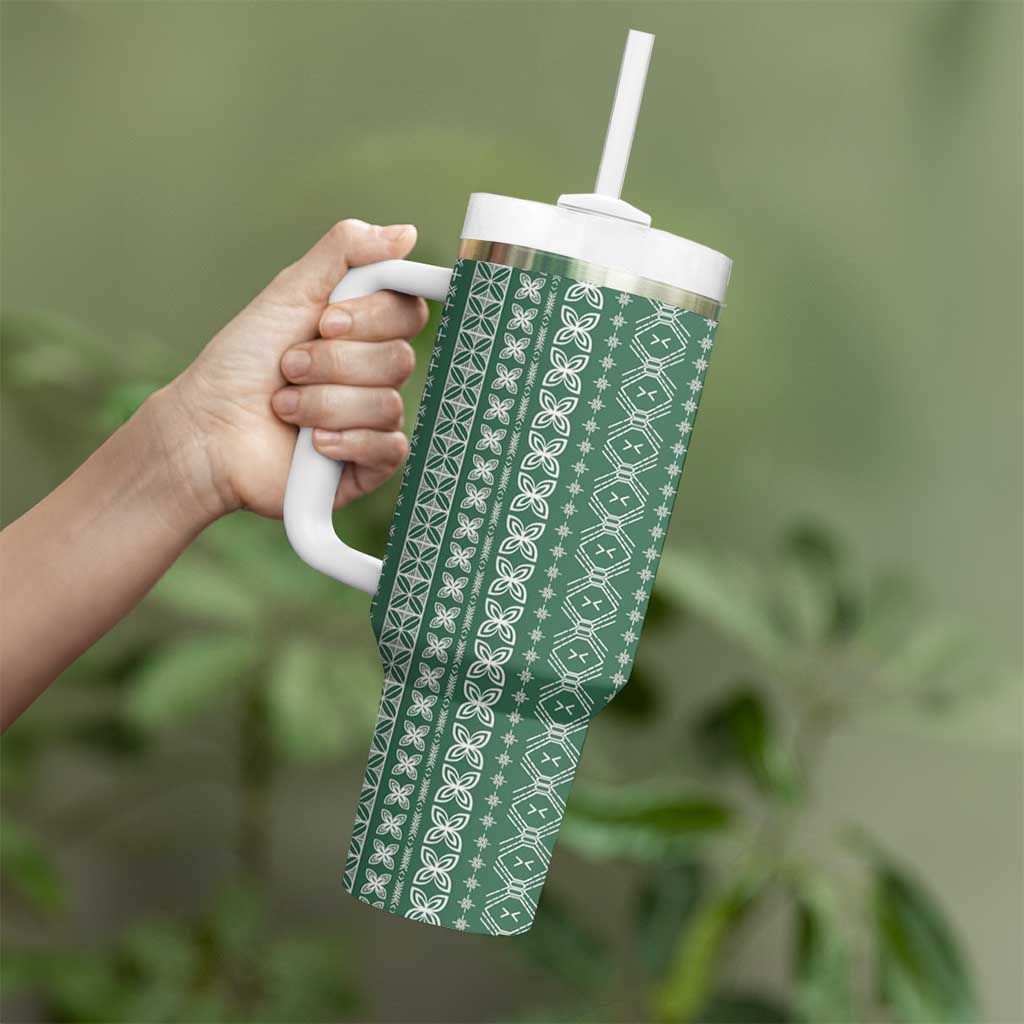 Women's Day Samoa Malu Tattoo Inspired Mix Teuila Tumbler With Handle Sage Green