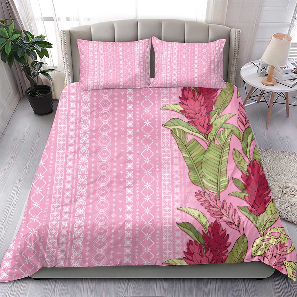 Women's Day Samoa Malu Tattoo Inspired Mix Teuila Bedding Set Rose Pink