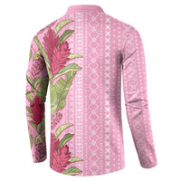 Women's Day Samoa Malu Tattoo Inspired Mix Teuila Button Sweatshirt Rose Pink