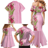 Women's Day Samoa Malu Tattoo Inspired Mix Teuila Family Matching Mermaid Dress and Hawaiian Shirt Rose Pink LT7 - Polynesian Pride
