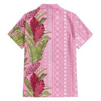 Women's Day Samoa Malu Tattoo Inspired Mix Teuila Family Matching Off Shoulder Maxi Dress and Hawaiian Shirt Rose Pink LT7 - Polynesian Pride
