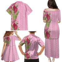 Women's Day Samoa Malu Tattoo Inspired Mix Teuila Family Matching Puletasi and Hawaiian Shirt Rose Pink LT7 - Polynesian Pride