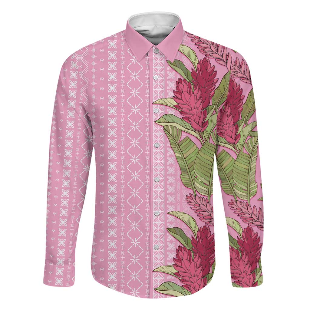 Women's Day Samoa Malu Tattoo Inspired Mix Teuila Family Matching Short Sleeve Bodycon Dress and Hawaiian Shirt Rose Pink LT7 Dad's Shirt - Long Sleeve Rose Pink - Polynesian Pride