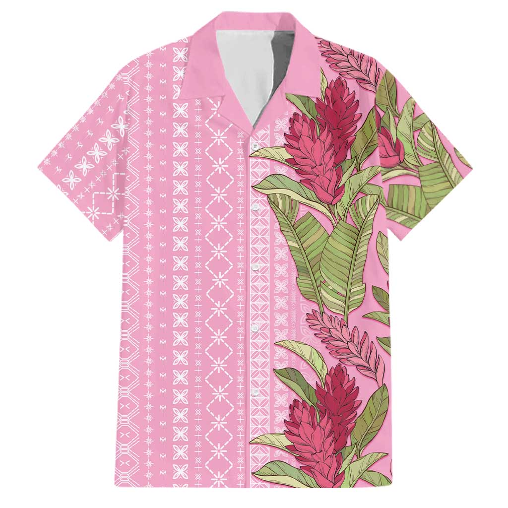 Women's Day Samoa Malu Tattoo Inspired Mix Teuila Family Matching Summer Maxi Dress and Hawaiian Shirt Rose Pink LT7 Dad's Shirt - Short Sleeve Rose Pink - Polynesian Pride