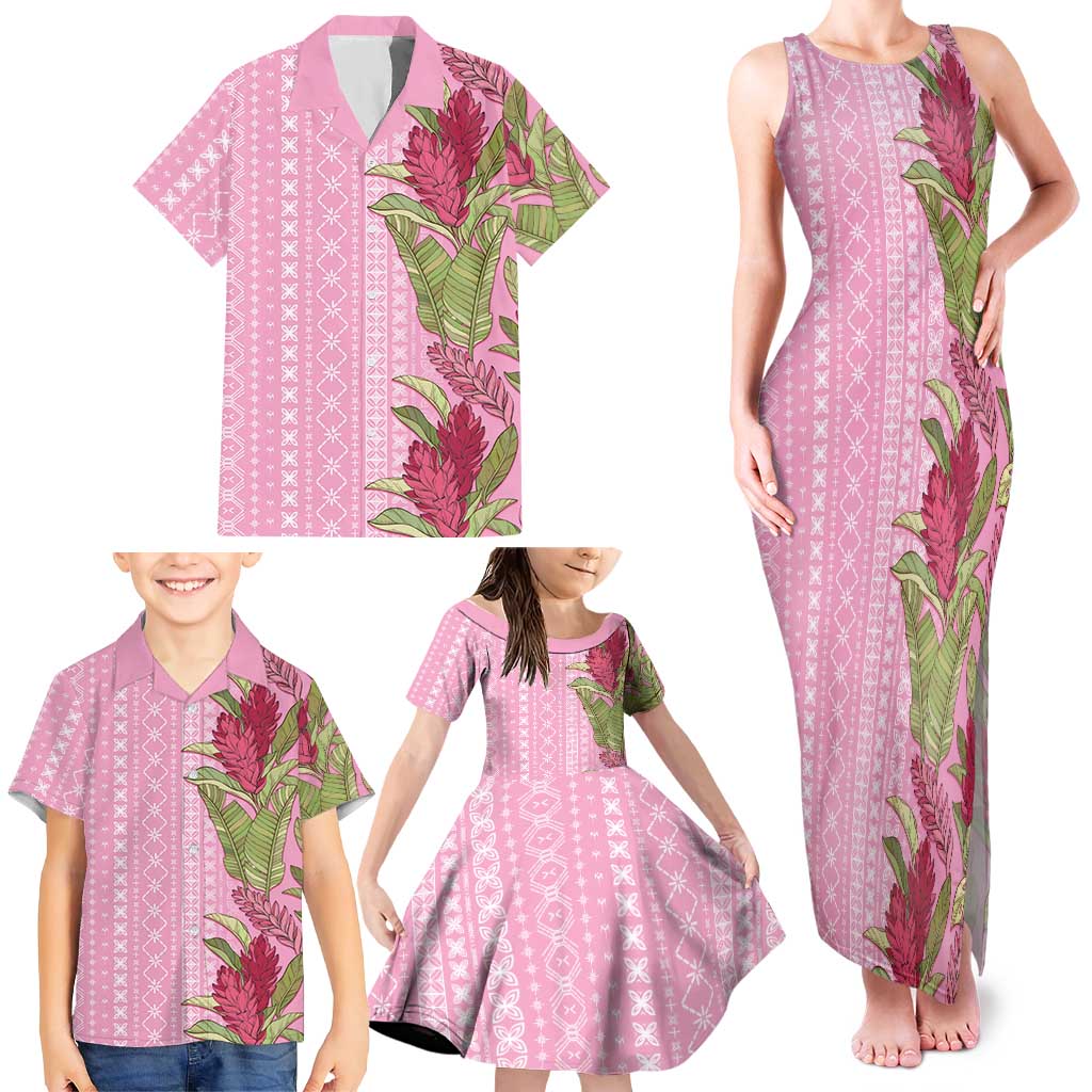 Women's Day Samoa Malu Tattoo Inspired Mix Teuila Family Matching Tank Maxi Dress and Hawaiian Shirt Rose Pink LT7 - Polynesian Pride