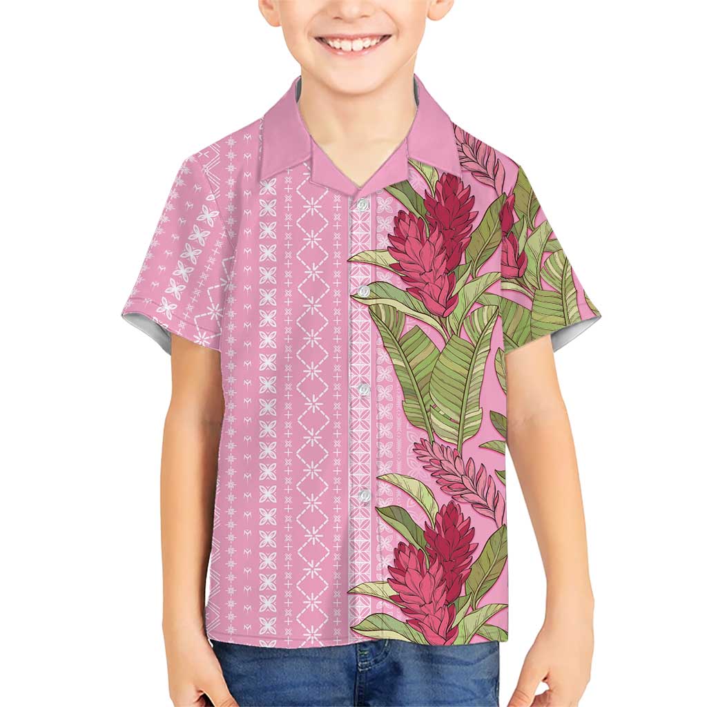 Women's Day Samoa Malu Tattoo Inspired Mix Teuila Kid Hawaiian Shirt Rose Pink