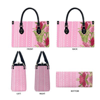 Women's Day Samoa Malu Tattoo Inspired Mix Teuila Leather Bag Rose Pink