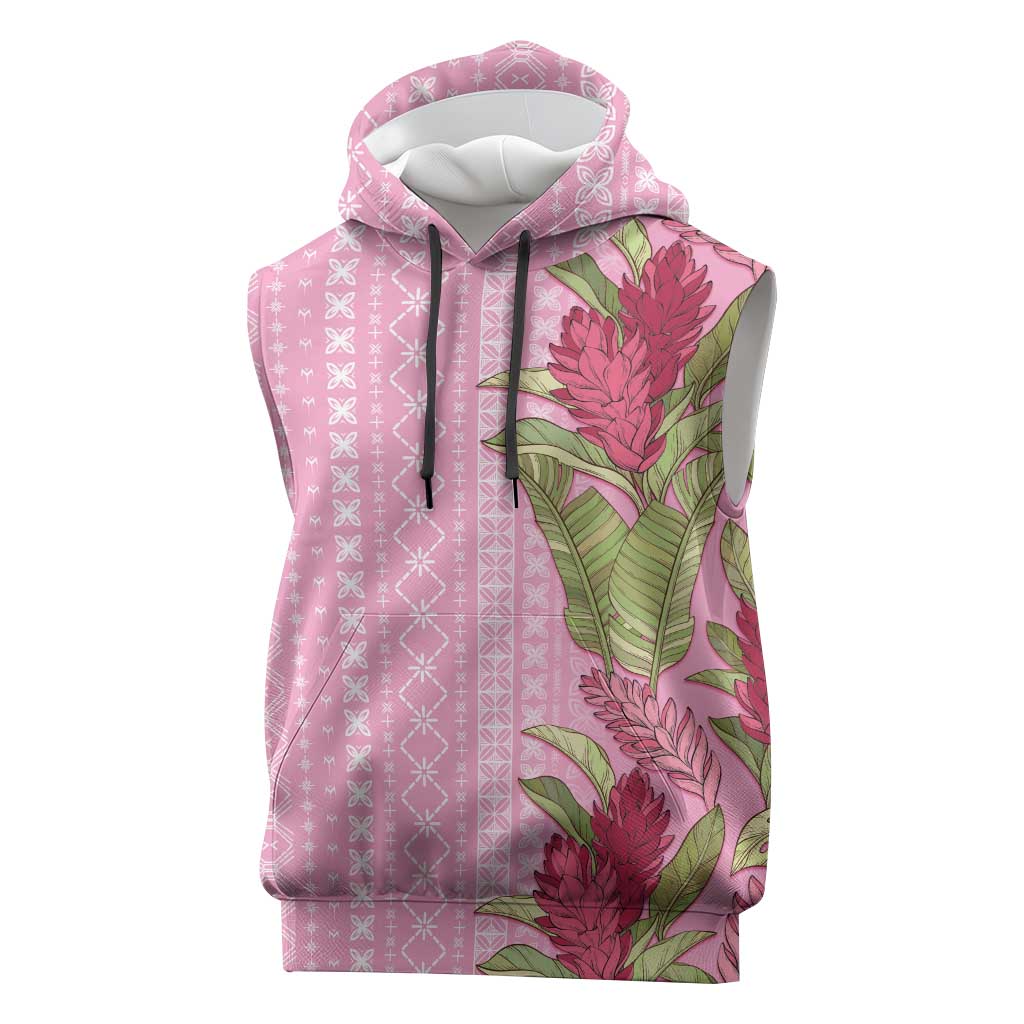 Women's Day Samoa Malu Tattoo Inspired Mix Teuila Sleeveless Hoodie Rose Pink