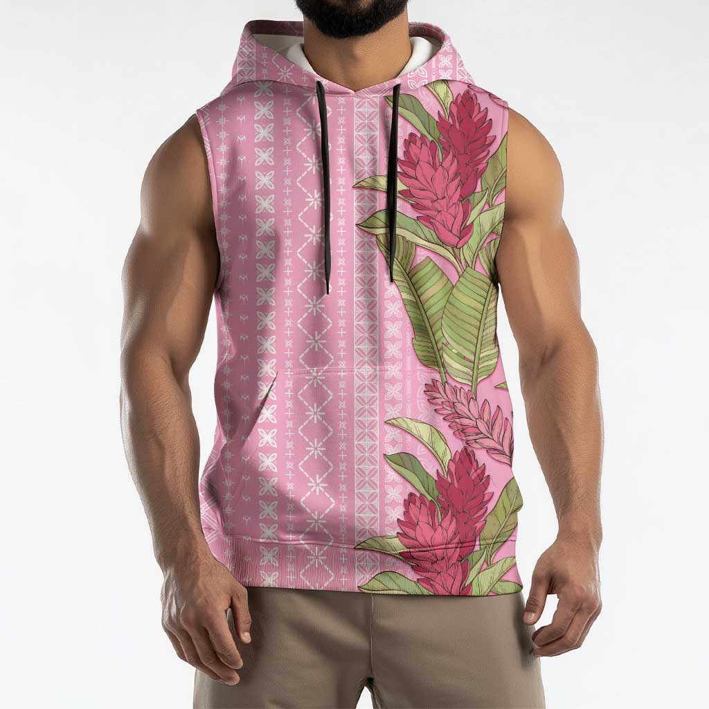 Women's Day Samoa Malu Tattoo Inspired Mix Teuila Sleeveless Hoodie Rose Pink