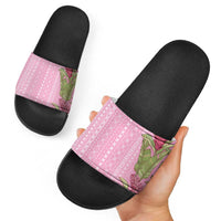 Women's Day Samoa Malu Tattoo Inspired Mix Teuila Slide Sandals Rose Pink