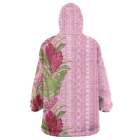 Women's Day Samoa Malu Tattoo Inspired Mix Teuila Wearable Blanket Hoodie Rose Pink