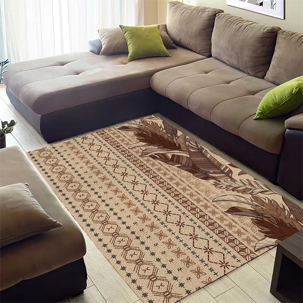 Women's Day Samoa Malu Tattoo Inspired Mix Teuila Area Rug Vintage Tapa