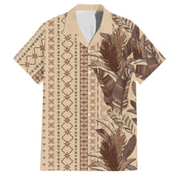 Women's Day Samoa Malu Tattoo Inspired Mix Teuila Family Matching Puletasi and Hawaiian Shirt Vintage Tapa LT7 Dad's Shirt - Short Sleeve Beige - Polynesian Pride