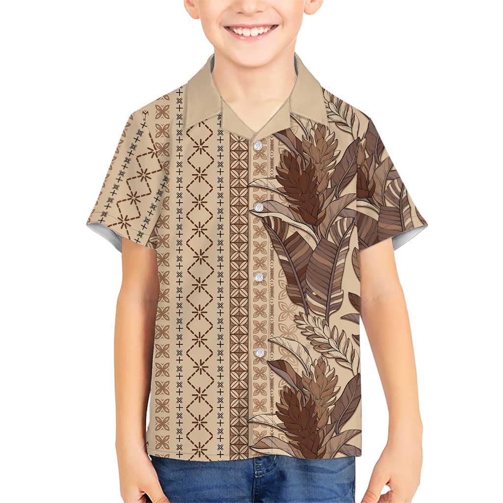 Women's Day Samoa Malu Tattoo Inspired Mix Teuila Family Matching Tank Maxi Dress and Hawaiian Shirt Vintage Tapa LT7 Son's Shirt Beige - Polynesian Pride