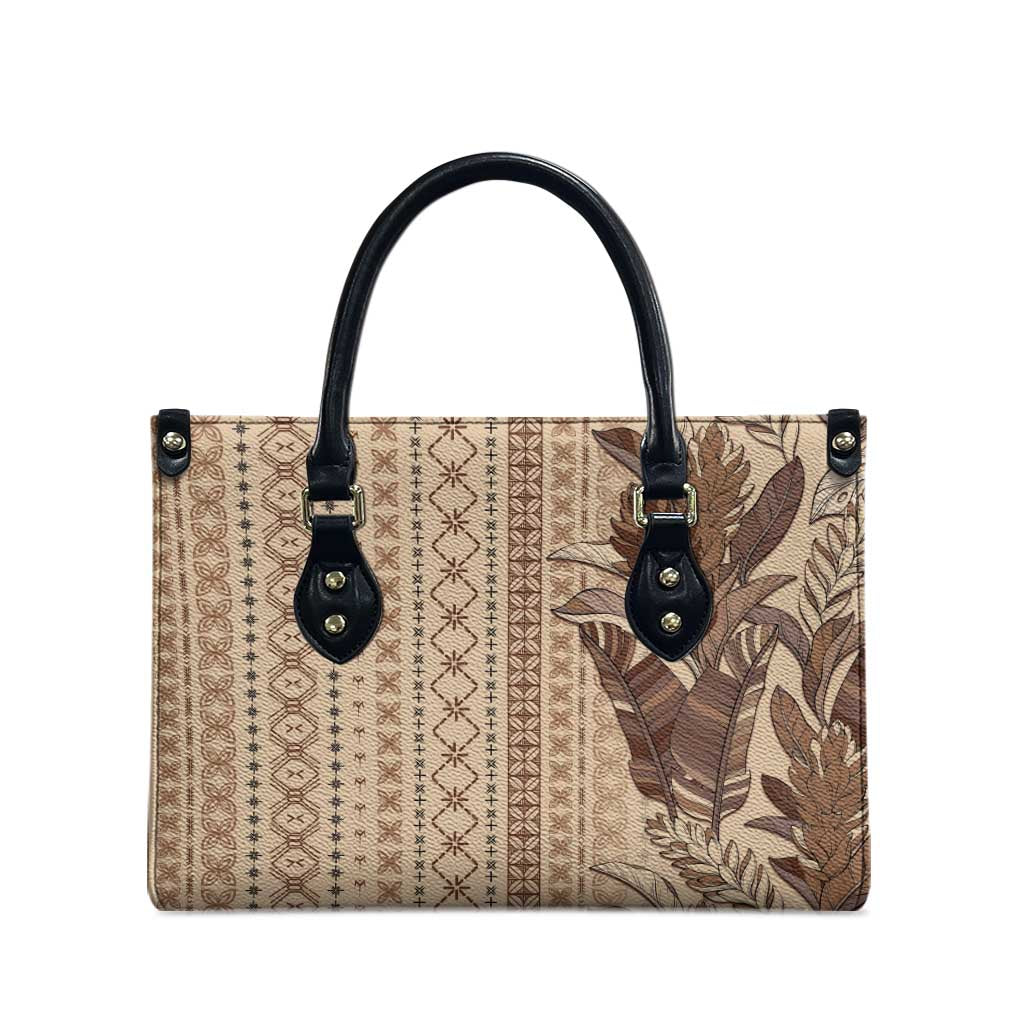 Women's Day Samoa Malu Tattoo Inspired Mix Teuila Leather Bag Vintage Tapa