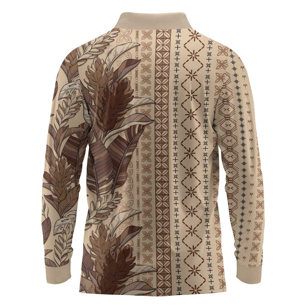 Women's Day Samoa Malu Tattoo Inspired Mix Teuila Long Sleeve Polo Shirt Vintage Tapa