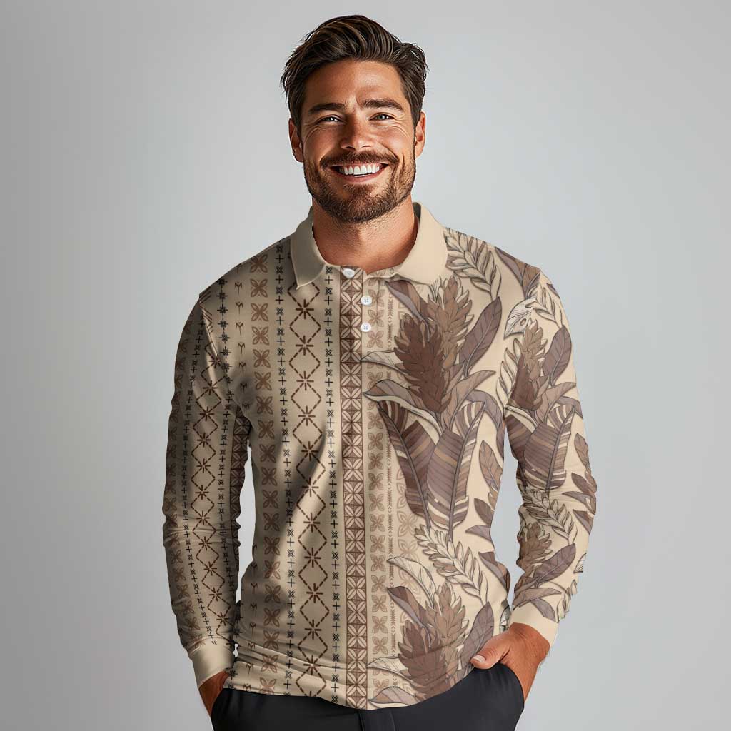 Women's Day Samoa Malu Tattoo Inspired Mix Teuila Long Sleeve Polo Shirt Vintage Tapa