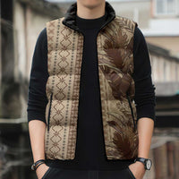 Women's Day Samoa Malu Tattoo Inspired Mix Teuila Sleeveless Puffer Jacket Vintage Tapa