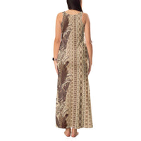 Women's Day Samoa Malu Tattoo Inspired Mix Teuila Tank Maxi Dress Vintage Tapa