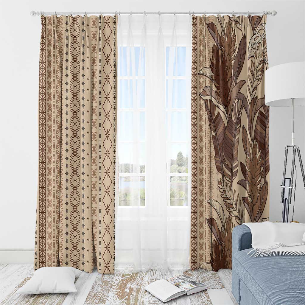 Women's Day Samoa Malu Tattoo Inspired Mix Teuila Window Curtain Vintage Tapa