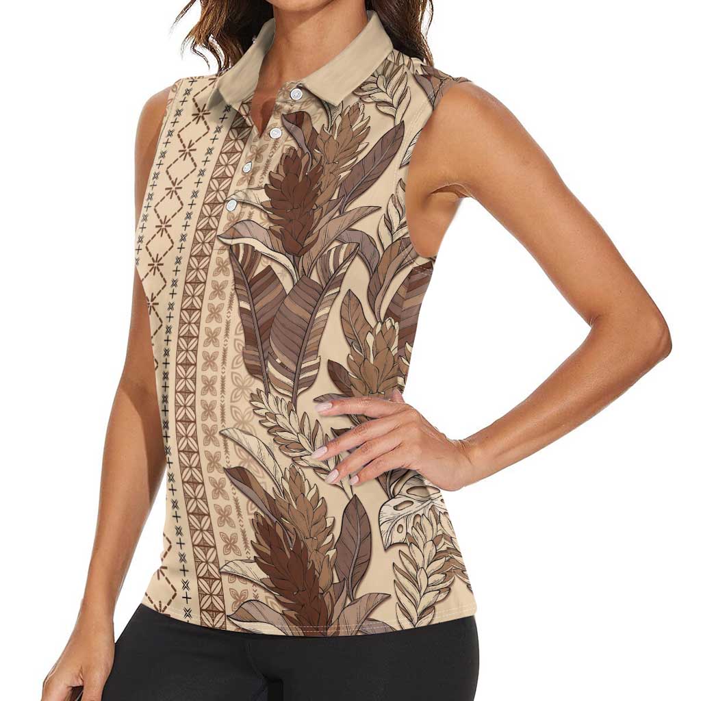 Women's Day Samoa Malu Tattoo Inspired Mix Teuila Women Sleeveless Polo Shirt Vintage Tapa