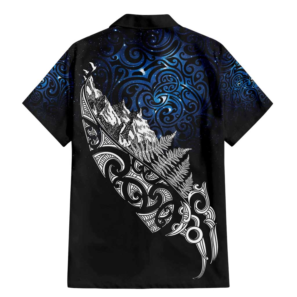 Maori Matariki Family Matching Mermaid Dress and Hawaiian Shirt Landscape Styled Fern - Galaxy LT7 - Polynesian Pride