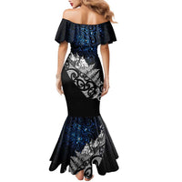 Maori Matariki Family Matching Mermaid Dress and Hawaiian Shirt Landscape Styled Fern - Galaxy LT7 - Polynesian Pride