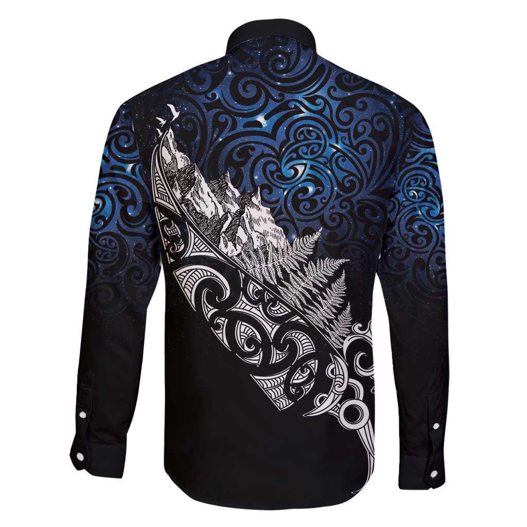 Maori Matariki Family Matching Tank Maxi Dress and Hawaiian Shirt Landscape Styled Fern - Galaxy LT7 - Polynesian Pride