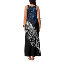 Maori Matariki Family Matching Tank Maxi Dress and Hawaiian Shirt Landscape Styled Fern - Galaxy LT7 - Polynesian Pride