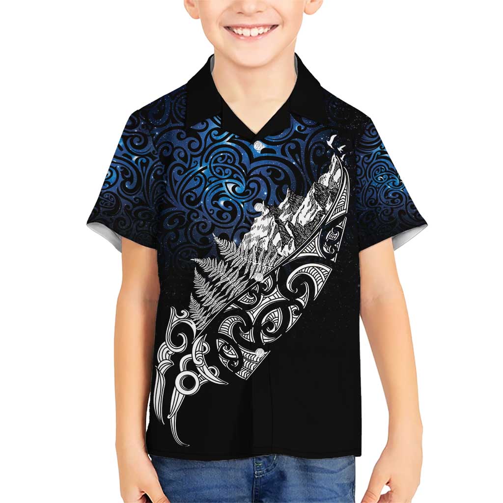 Maori Matariki Hawaiian Shirt Landscape Styled Fern - Galaxy