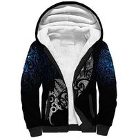Maori Matariki Sherpa Hoodie Landscape Styled Fern - Galaxy