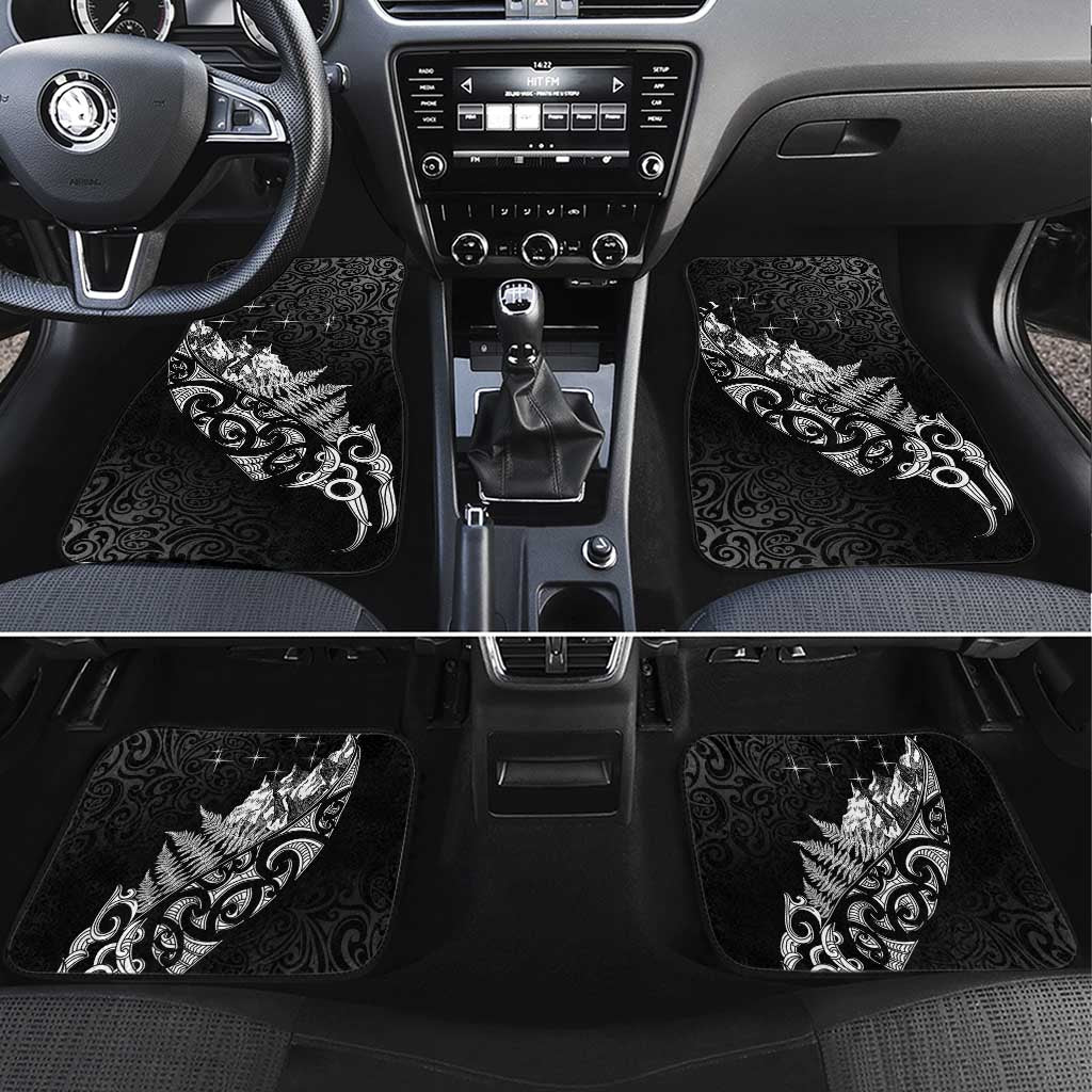 Maori Matariki Car Mats Landscape Styled Fern - Monochrome