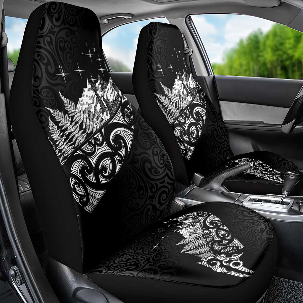 Maori Matariki Car Seat Cover Landscape Styled Fern - Monochrome LT7 - Polynesian Pride