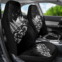 Maori Matariki Car Seat Cover Landscape Styled Fern - Monochrome LT7 - Polynesian Pride