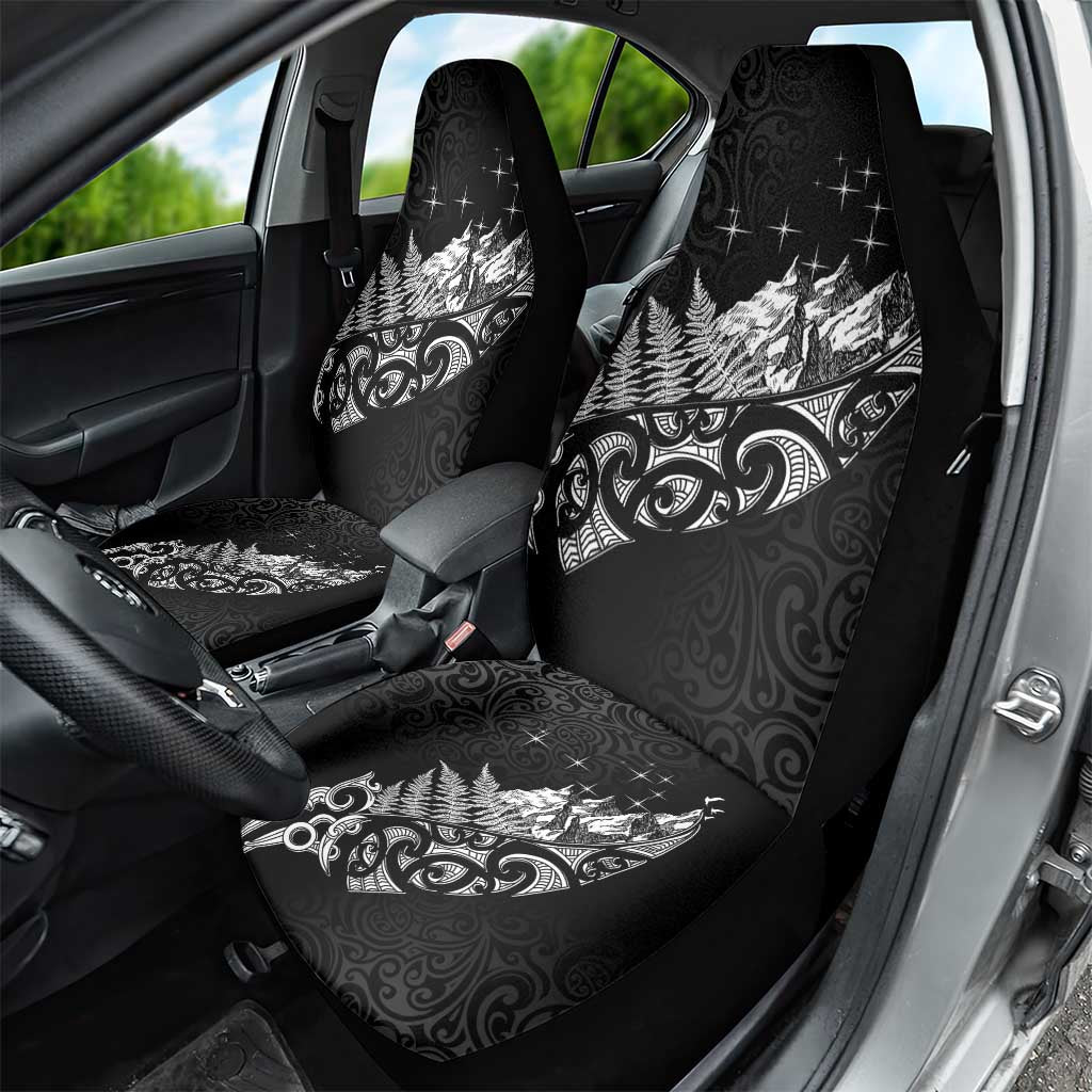 Maori Matariki Car Seat Cover Landscape Styled Fern - Monochrome LT7 - Polynesian Pride