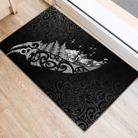 Maori Matariki Rubber Doormat Landscape Styled Fern - Monochrome