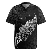 Maori Matariki Rugby Jersey Landscape Styled Fern - Monochrome