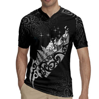 Maori Matariki Rugby Jersey Landscape Styled Fern - Monochrome