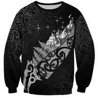 Maori Matariki Sweatshirt Landscape Styled Fern - Monochrome