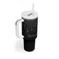 Maori Matariki Tumbler With Handle Landscape Styled Fern - Monochrome
